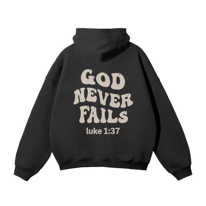 GOD NEVER FAILS - Cozy Fleece Hoodie