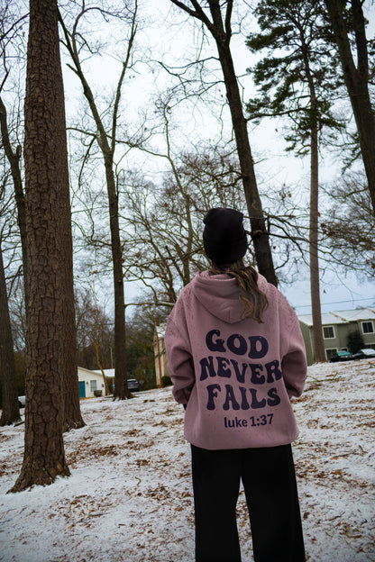 GOD NEVER FAILS - Cozy Fleece Hoodie