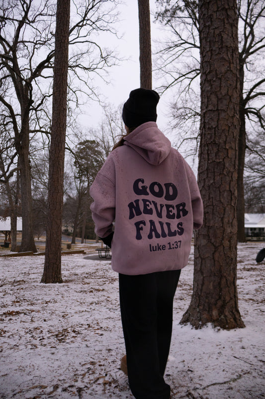 GOD NEVER FAILS - Cozy Fleece Hoodie