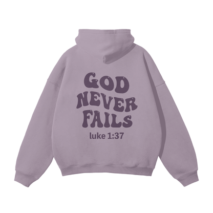 GOD NEVER FAILS - Cozy Fleece Hoodie